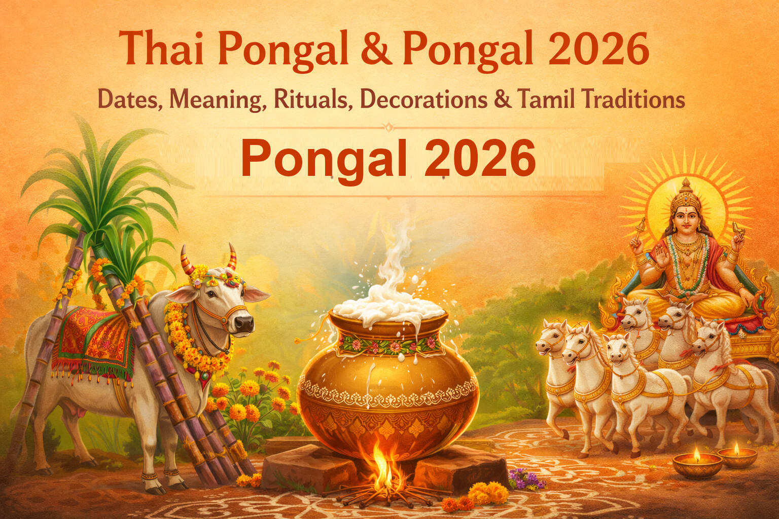 Pongal 2026 festival celebration and Thai Pongal Nalla Neram rituals in Tamil Nadu